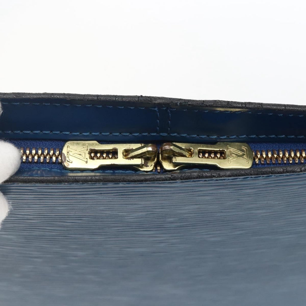 Louis Vuitton Lussac Handbag Epi Leather Blue Leather Shoulder Bag
