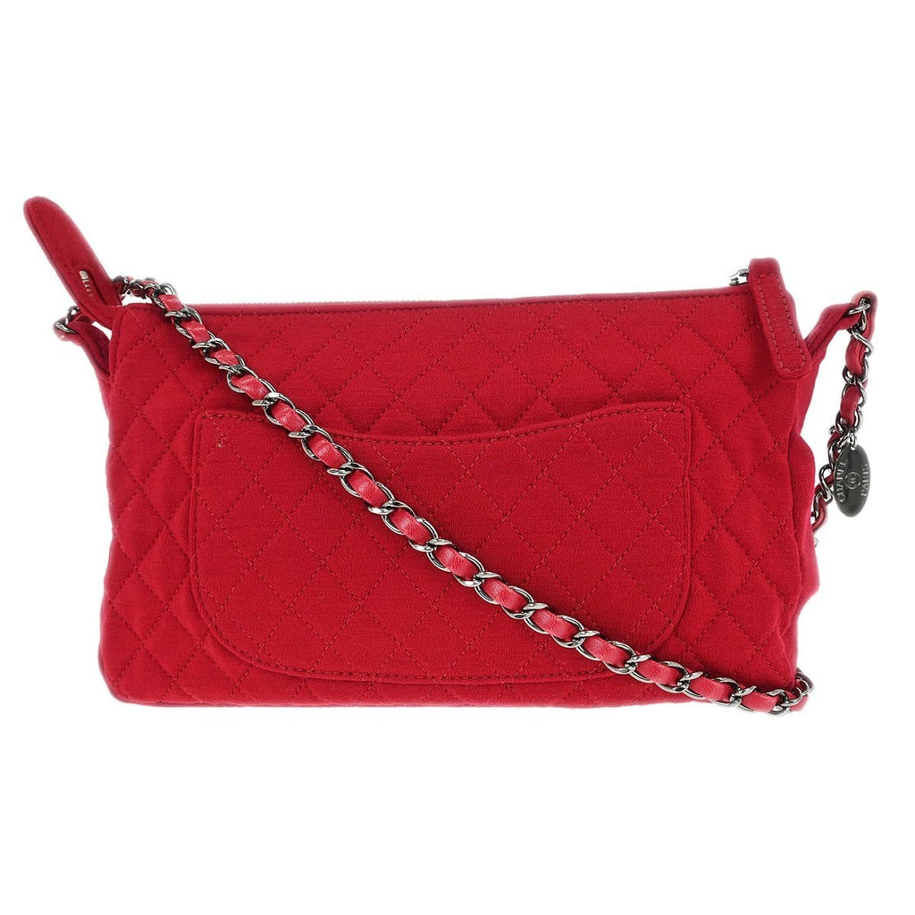 Chanel Vintage Chain Shoulder Bag Cotton Red Cotton Shoulder Bag Bag