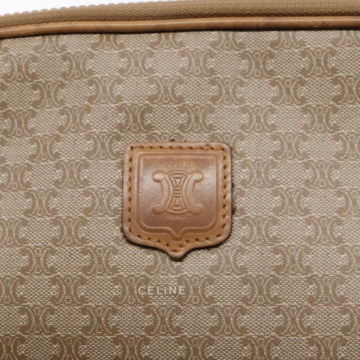 Celine Vintage Macadam Shoulder Bag Canvas And Leather Beige Canvas Shoulder Bag Bag