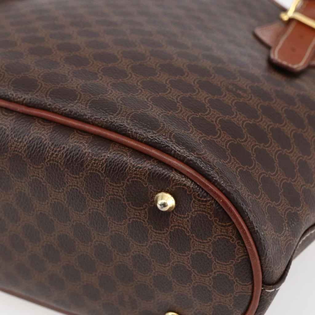 Celine Vintage Macadam Tote Bag Canvas Brown Canvas Tote Bag Bag