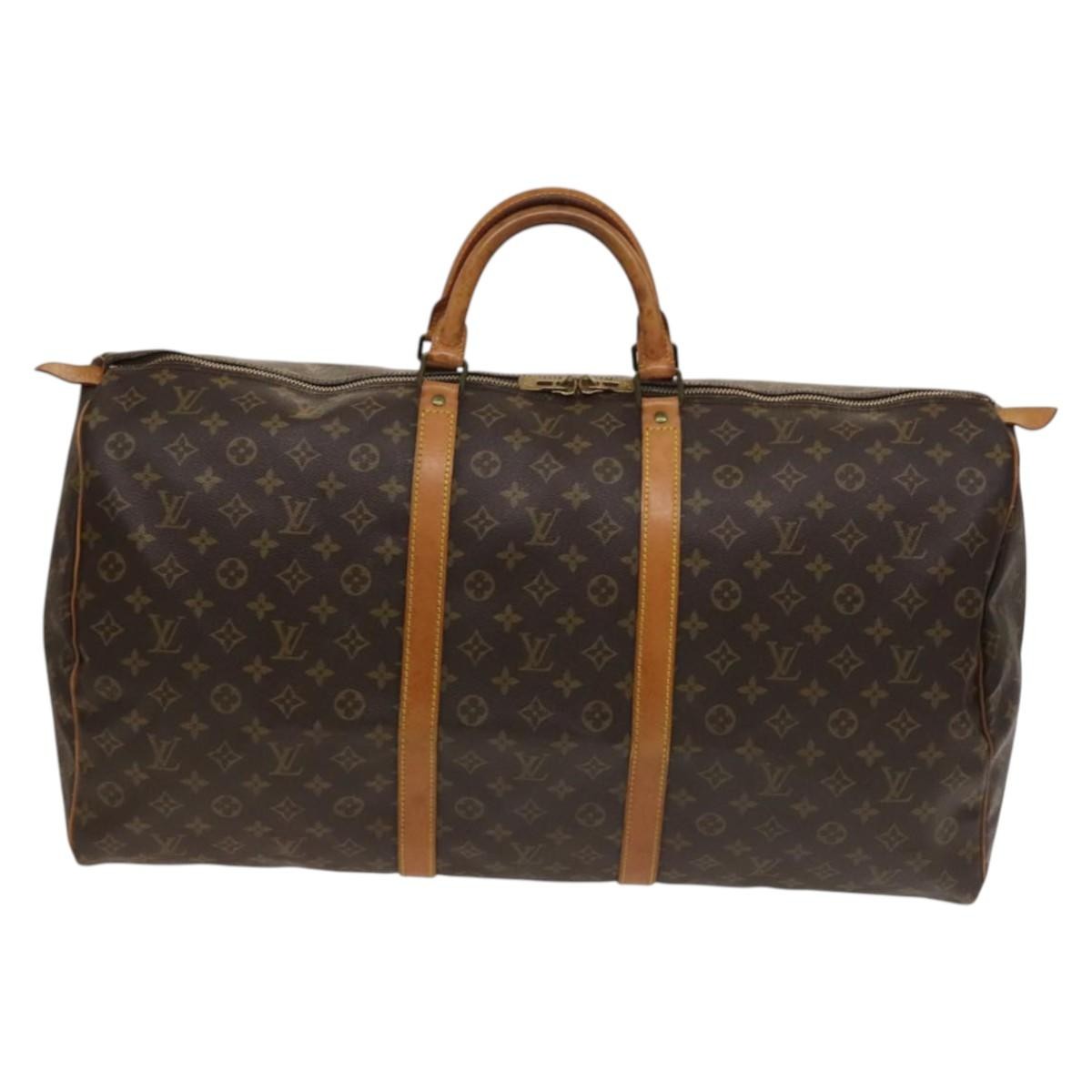 Louis Vuitton Keepall Bag Monogram Canvas Brown Canvas Travel Bag