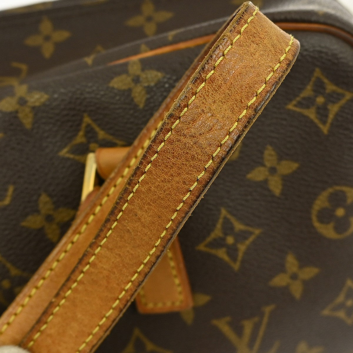 Louis Vuitton Cite Handbag Monogram Canvas Brown Canvas Shoulder Bag
