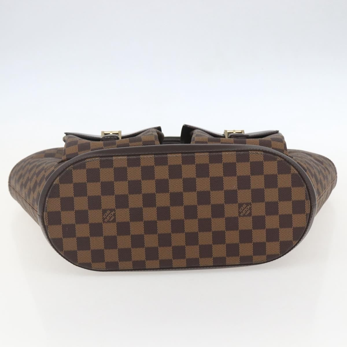 Louis Vuitton Manosque Handbag Damier Brown Canvas Tote Bag