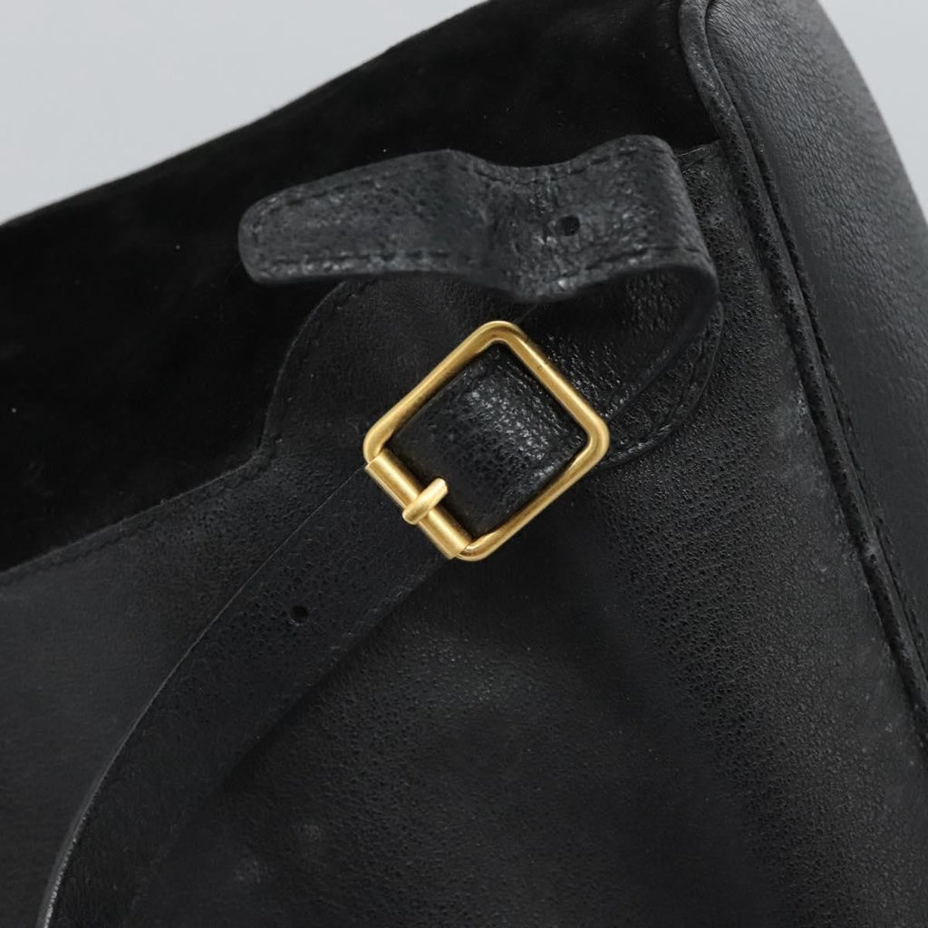 Gucci Vintage Bamboo Backpack Suede And Leather Black Suede Backpack Bag (Pre-Owned)