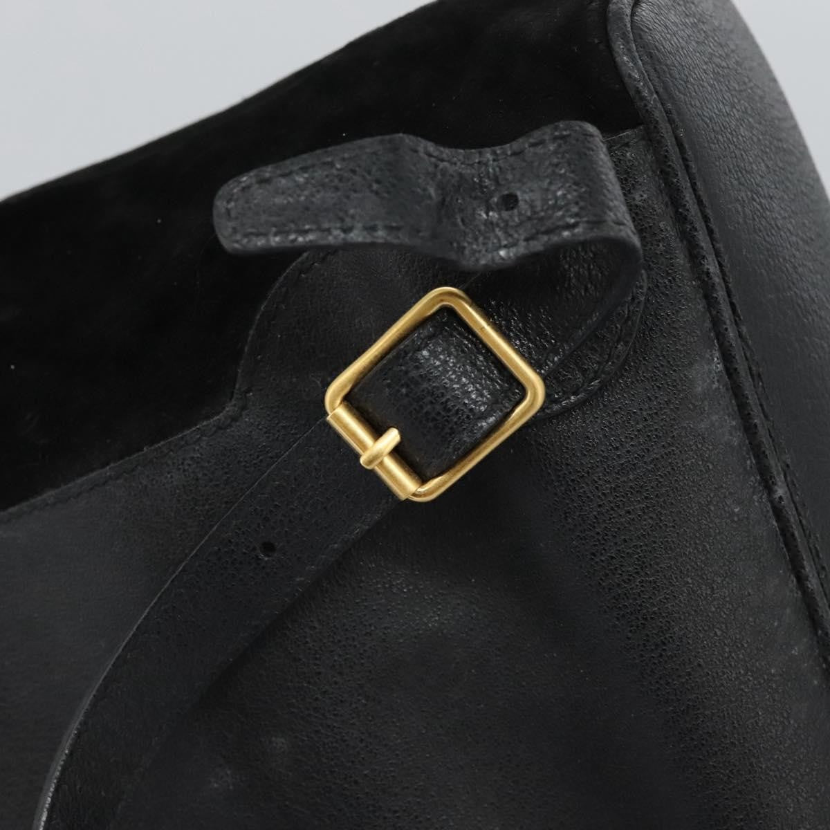 Gucci Vintage Bamboo Backpack Suede And Leather Black Suede Backpack Bag (Pre-Owned)