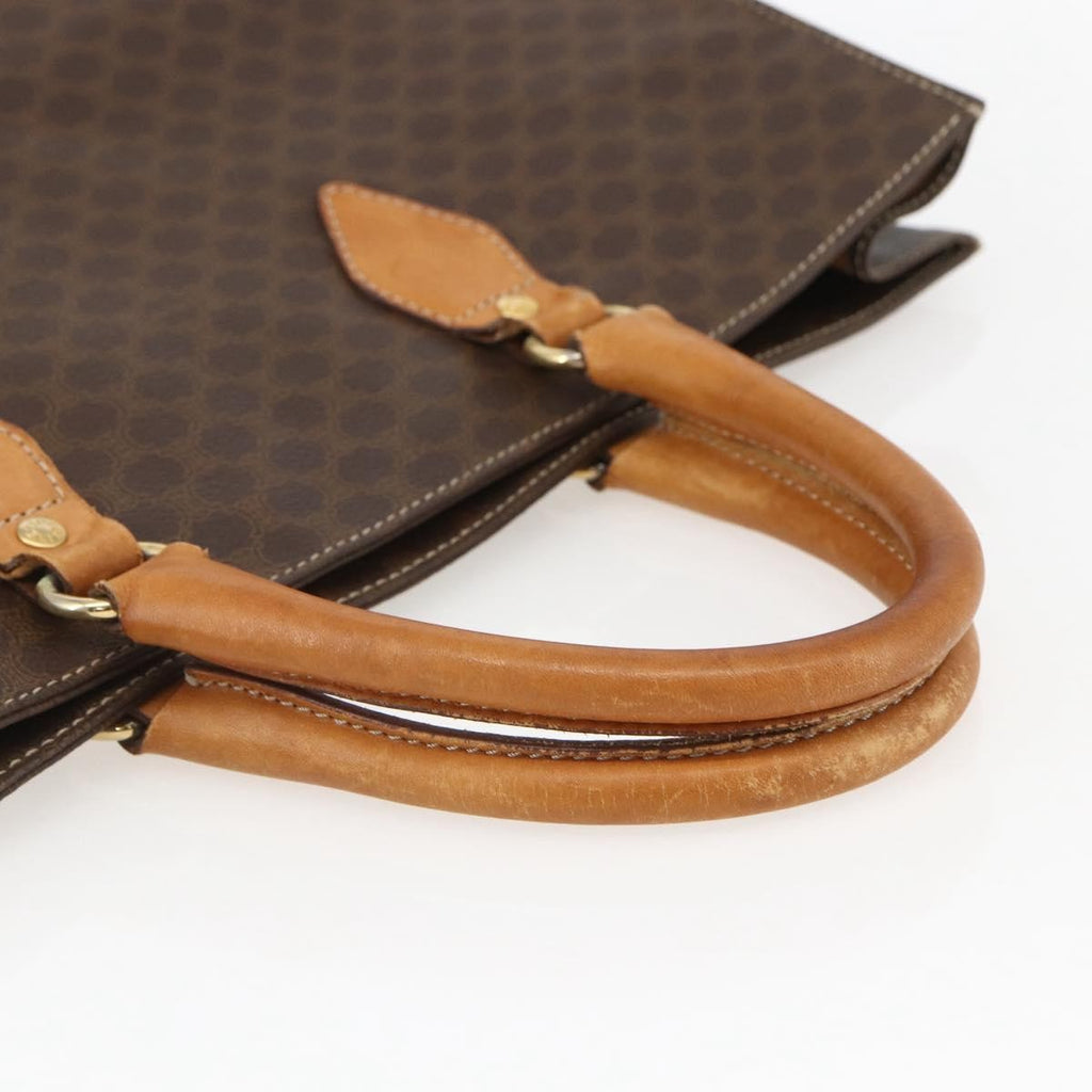Celine Vintage Macadam Tote Bag Canvas Brown Canvas Tote Bag Bag