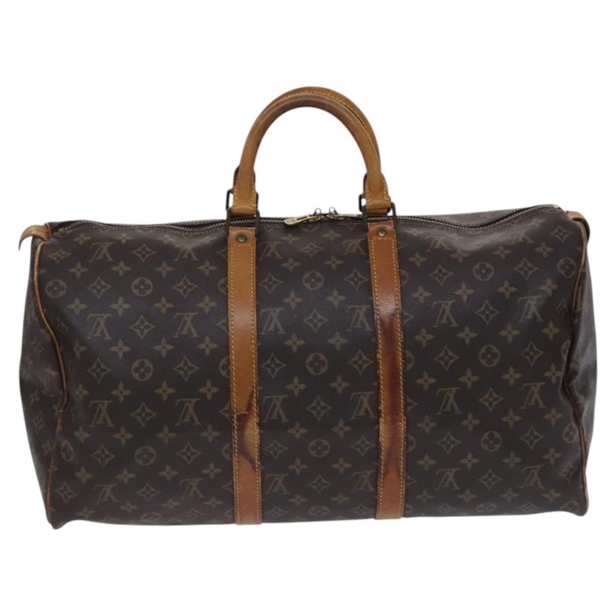 Louis Vuitton Keepall Bag Monogram Canvas Brown Canvas Travel Bag