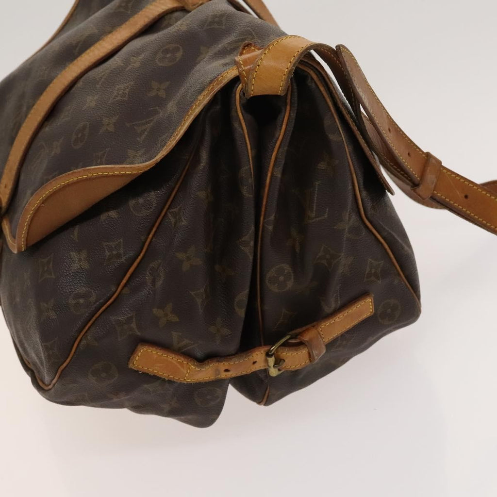 Louis Vuitton Saumur Handbag Monogram Canvas Brown Canvas Shoulder Bag