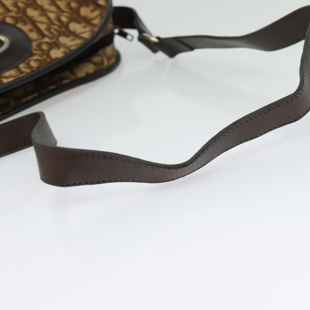 Christian Dior Vintage Trotter Shoulder Bag Canvas Brown Canvas Bag (Pre-Owned)