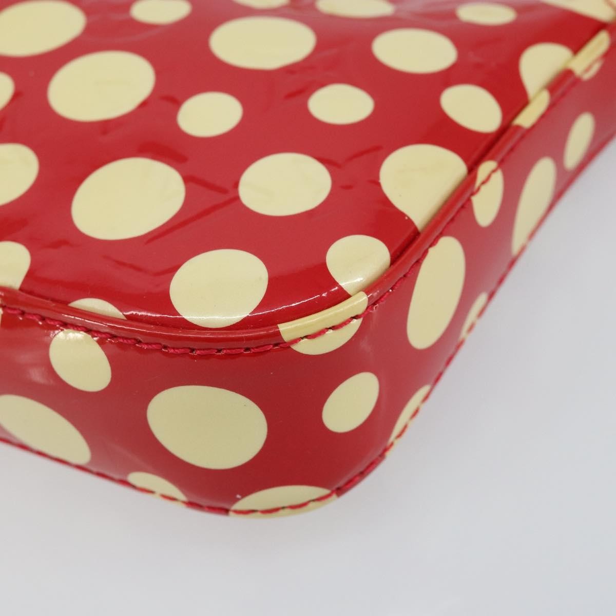 Louis Vuitton Pochette Accessoires Yayoi Kusama Painted Dots Monogram Vernis Red Patent_Leather Clutche & Pouche Bag