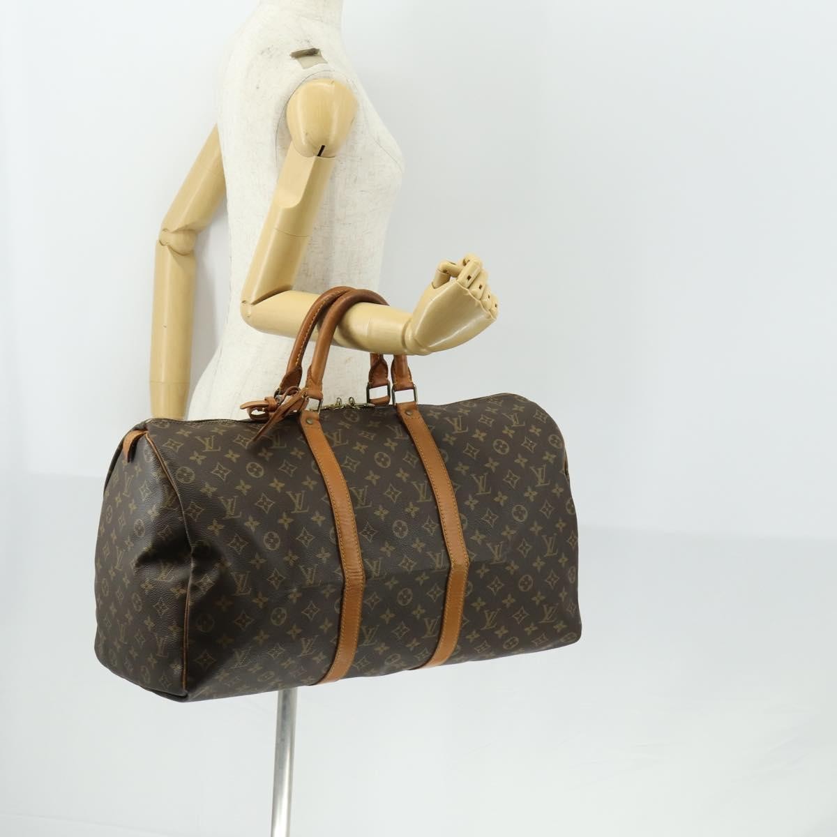 Louis Vuitton Keepall Bag Monogram Canvas Brown Canvas Travel Bag