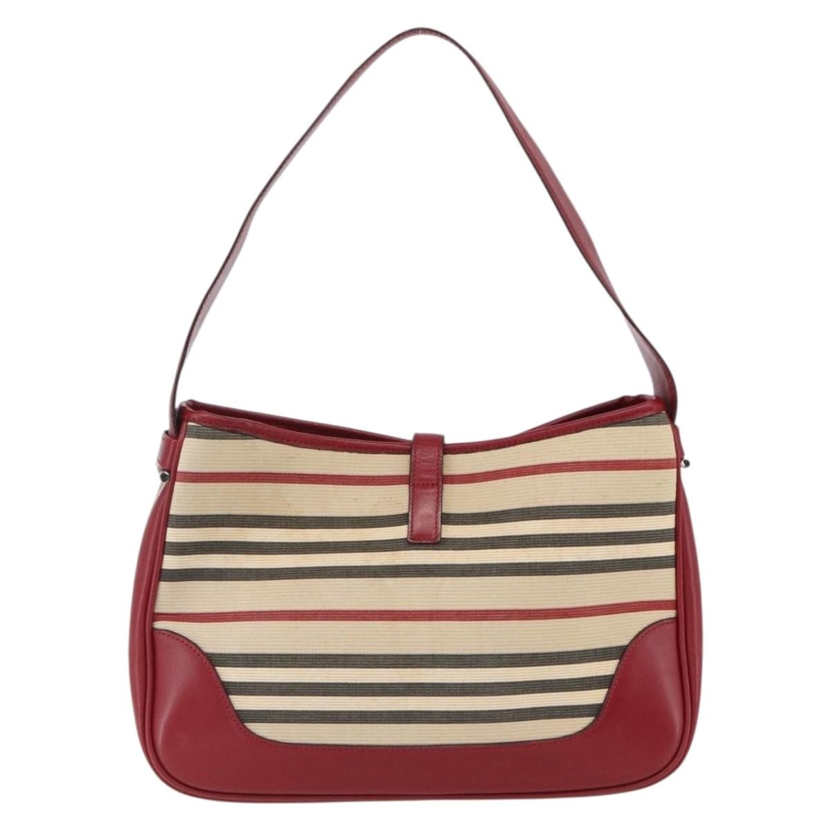 Burberry Blue Label Shoulder Bag Canvas Beige Canvas Shoulder Bag