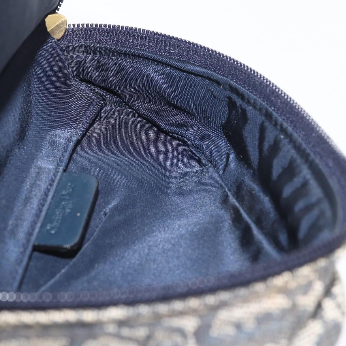 Christian Dior Vintage Saddle Coin Purse Diorissimo Canvas Navy Canvas Clutche & Pouche Bag (Pre-Owned)