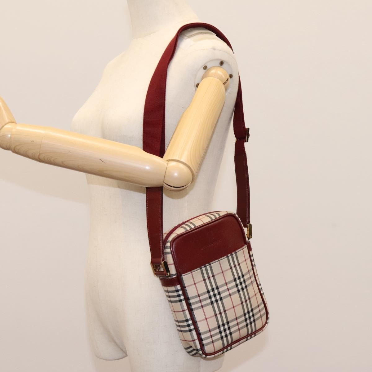 Burberry Nova Check Shoulder Bag Canvas And Leather Beige Canvas Shoulder Bag