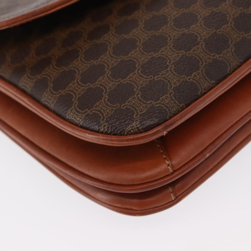 Celine Vintage Shoulder Bag Canvas Brown Canvas Shoulder Bag Bag
