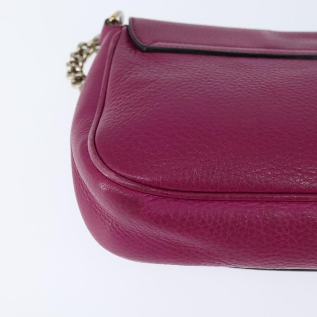Gucci Soho Chain Crossbody Bag Leather Pink Leather Shoulder Bag Bag (Pre-Owned)