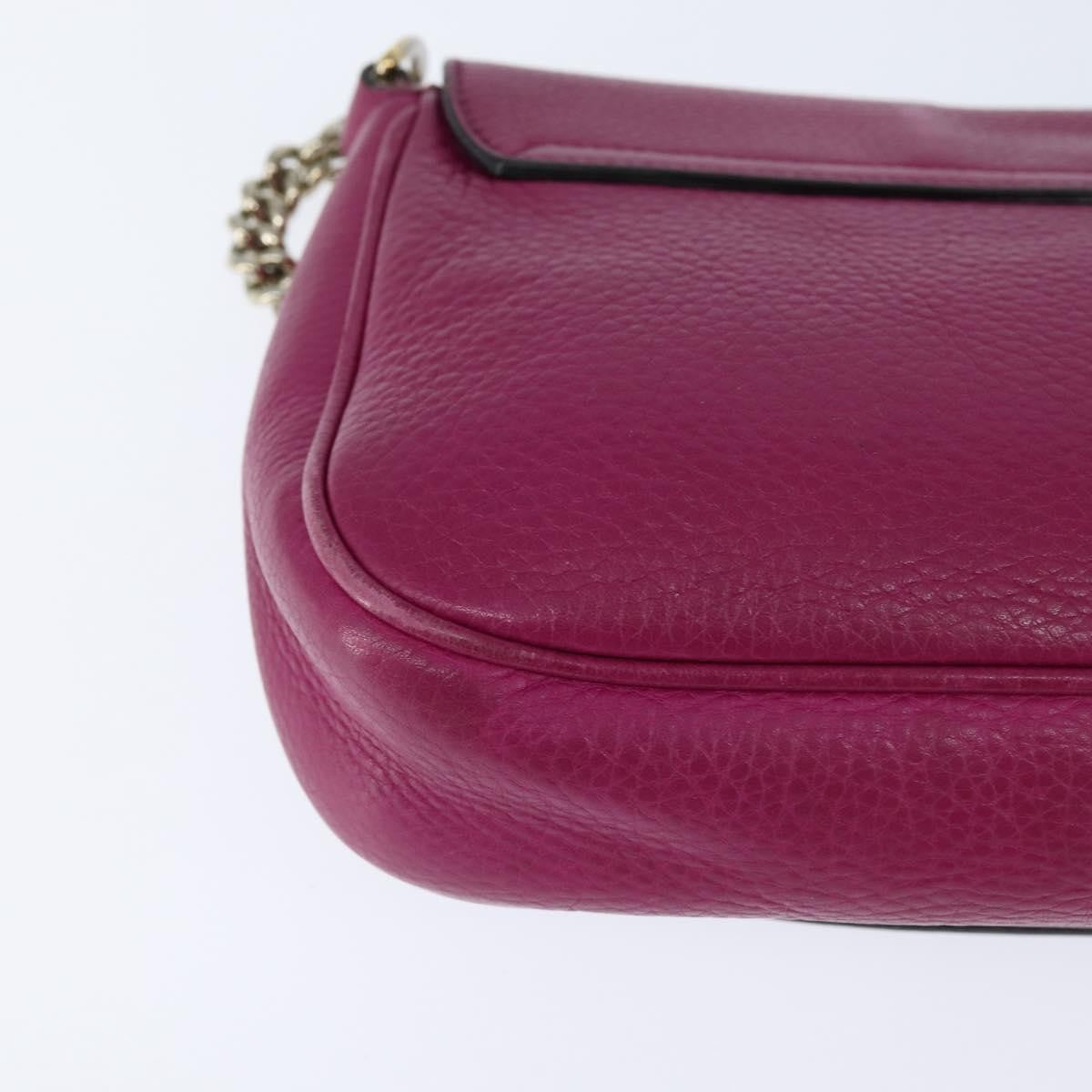 Gucci Soho Chain Crossbody Bag Leather Pink Leather Shoulder Bag Bag (Pre-Owned)
