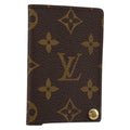 Louis Vuitton Porte Cartes Pression Card Case Monogram Canvas Brown Canvas Card Holders Accessory