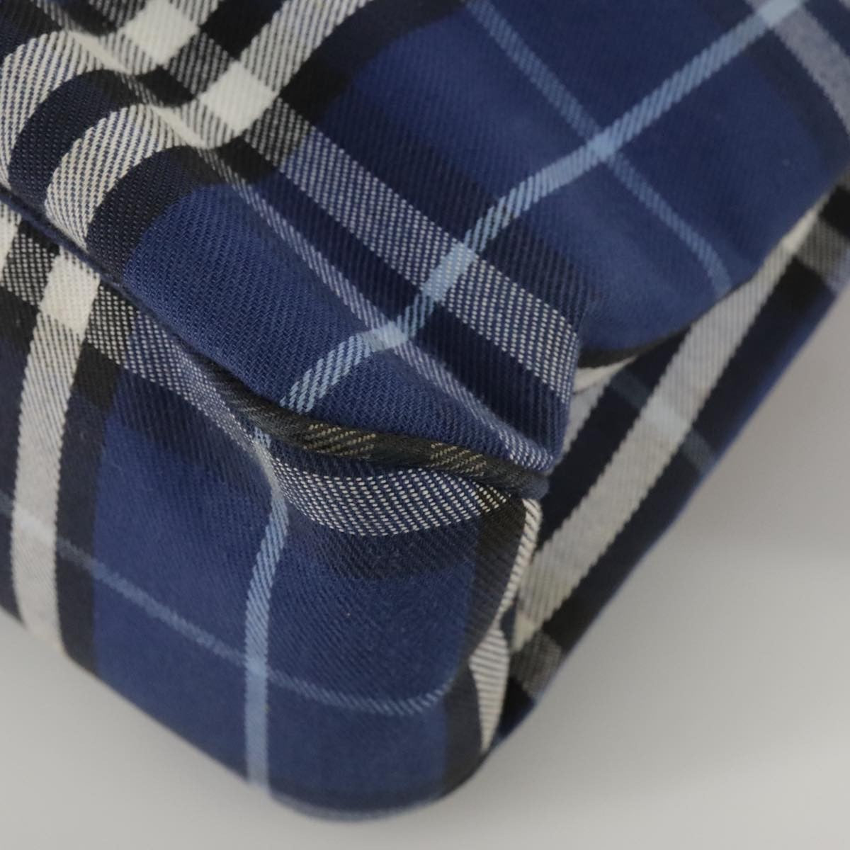 Burberry Nova Check Tote Canvas Check Pattern Blue Canvas Tote Bag