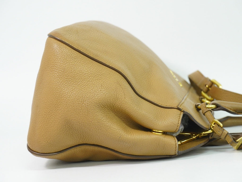 Prada Vintage Handbag Leather Beige Leather Handbag