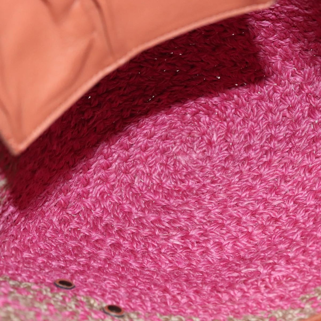 Balenciaga Panier Basket Tote Woven Raffia Pink Wood Tote Bag