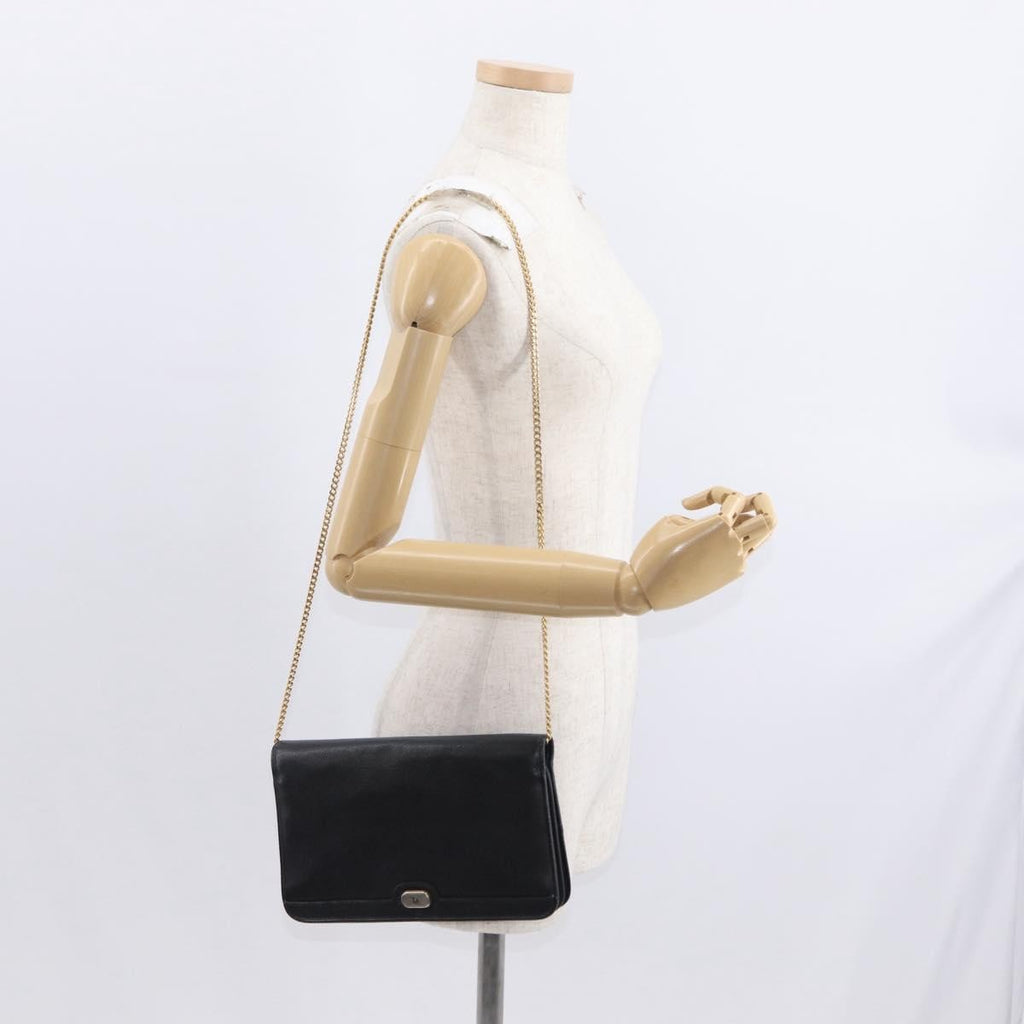 Christian Dior Vintage Shoulder Bag Leather Black Leather Shoulder Bag Bag (Pre-Owned)
