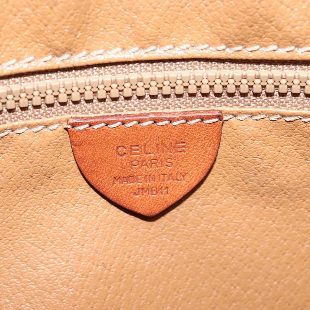 Celine Vintage Macadam Shoulder Bag Canvas And Leather Brown Canvas Shoulder Bag Bag