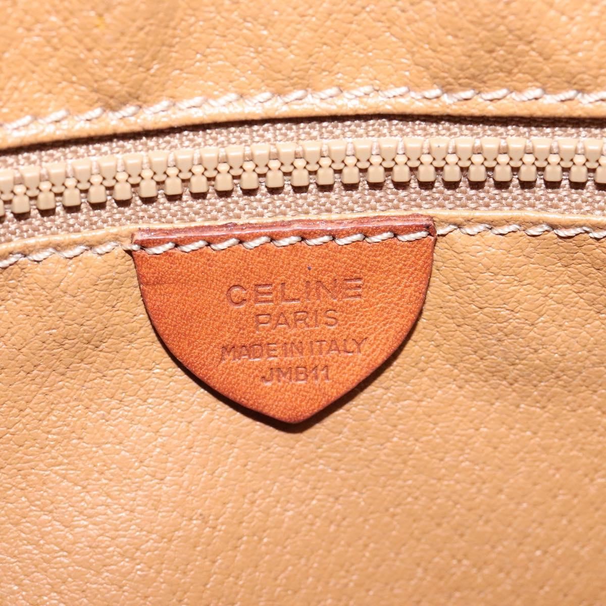 Celine Vintage Macadam Shoulder Bag Canvas And Leather Brown Canvas Shoulder Bag Bag