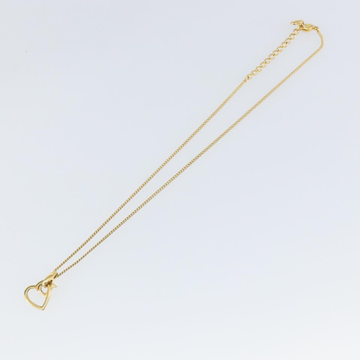 Christian Dior Cd Heart Necklace Metal Gold Metal Jewelry (Pre-Owned)
