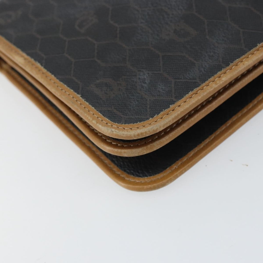 Christian Dior Vintage Honeycomb Clutch Canvas Black Canvas Clutche & Pouche Bag (Pre-Owned)