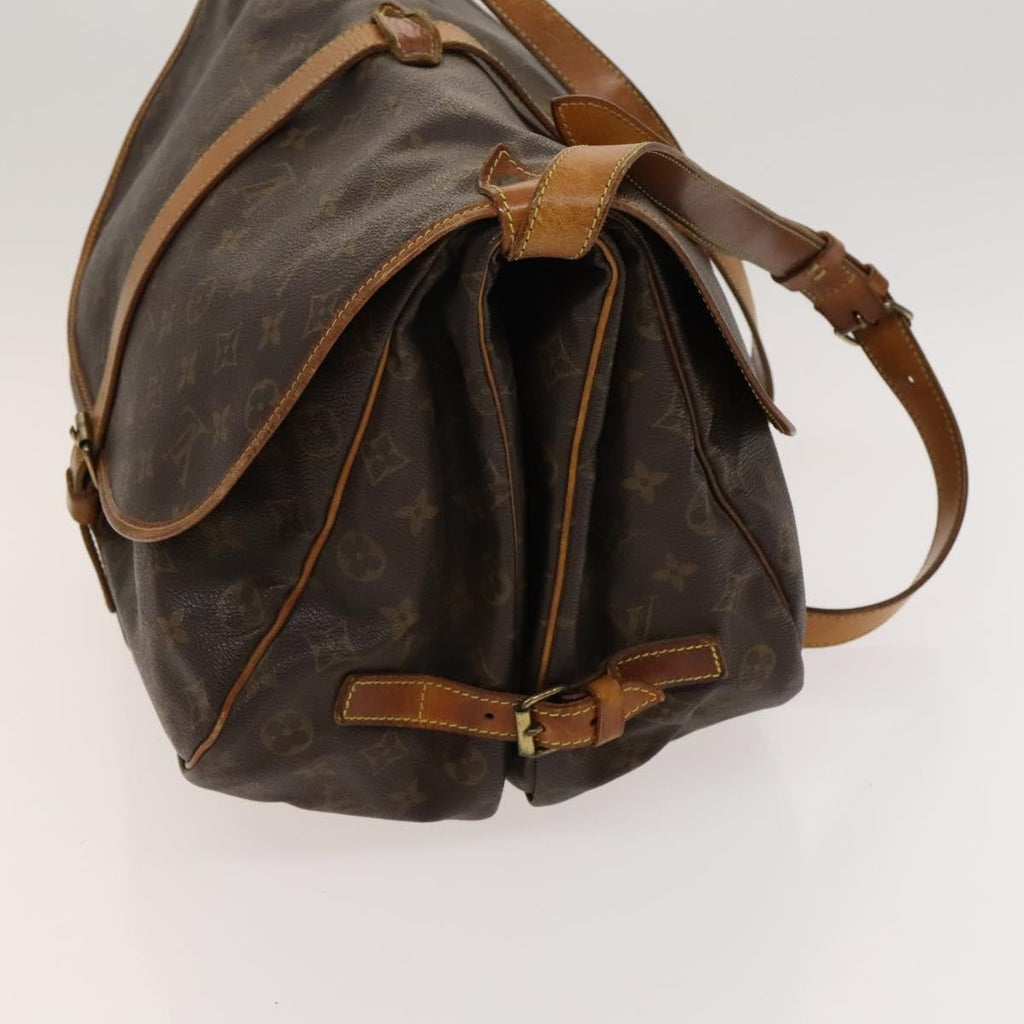 Louis Vuitton Saumur Handbag Monogram Canvas Brown Canvas Shoulder Bag