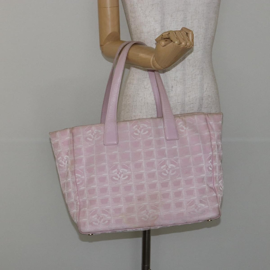 Chanel Travel Line Tote Nylon Pink Nylon Bag