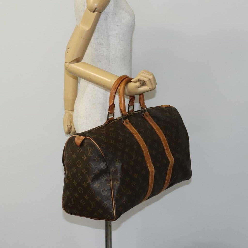Louis Vuitton Keepall Bag Monogram Canvas Brown Canvas Travel Bag