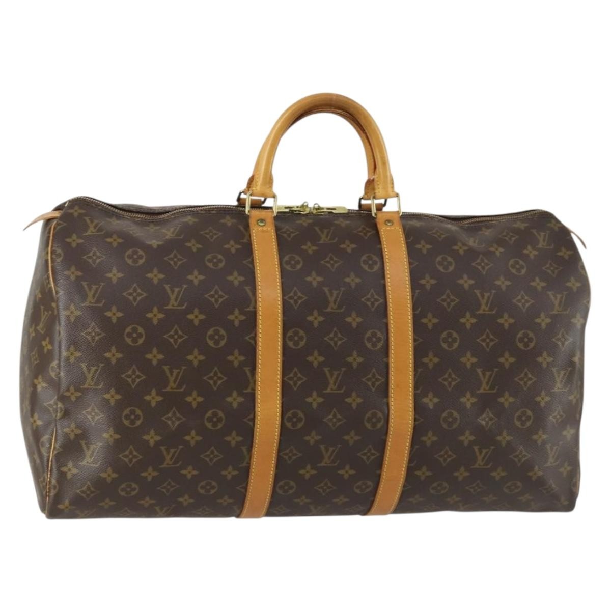 Louis Vuitton Keepall Bag Monogram Canvas Brown Canvas Travel Bag