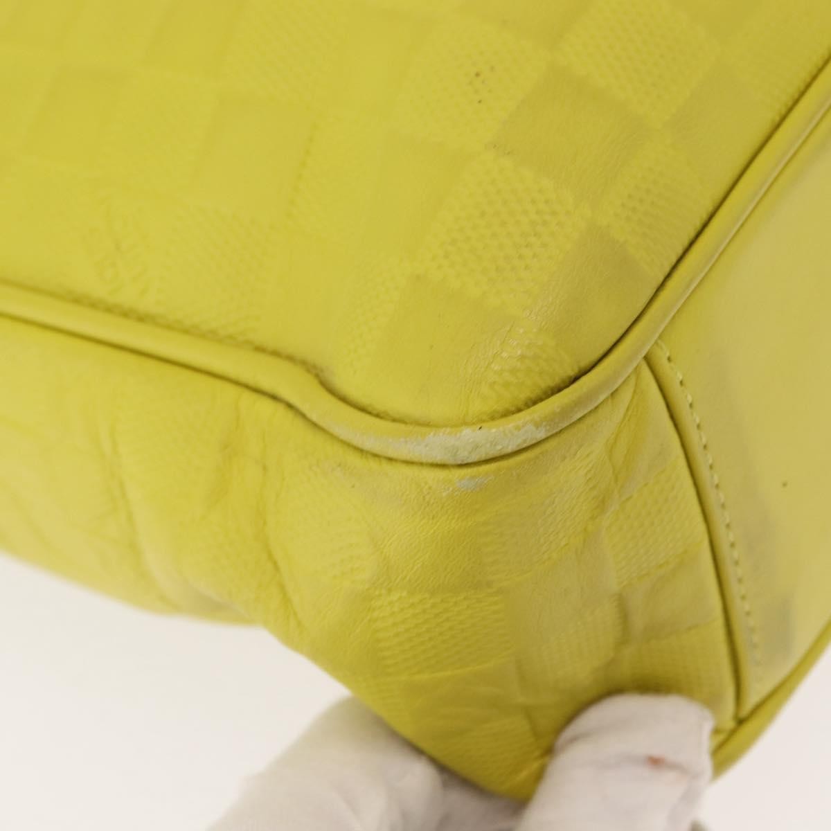 Louis Vuitton Tadao Handbag Damier Infini Leather Yellow Leather Handbag