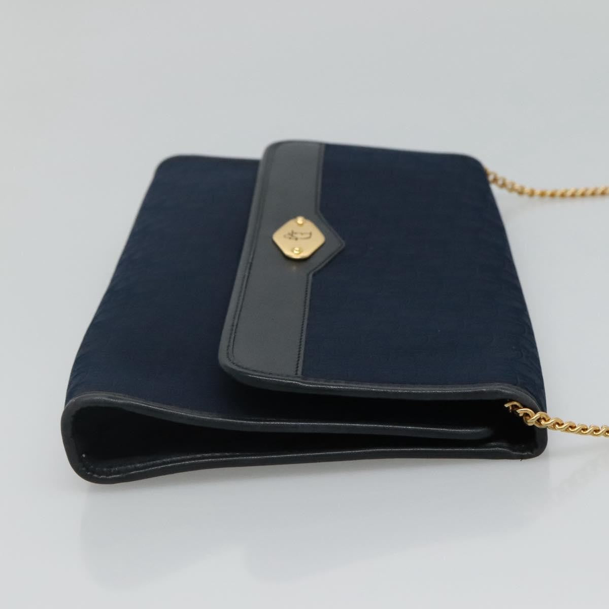 Christian Dior Vintage Trotter Shoulder Bag Canvas Navy Canvas Shoulder Bag Bag (Pre-Owned)