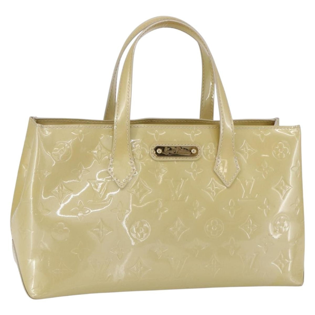 Louis Vuitton Wilshire Handbag Monogram Vernis Beige Patent_Leather Handbag