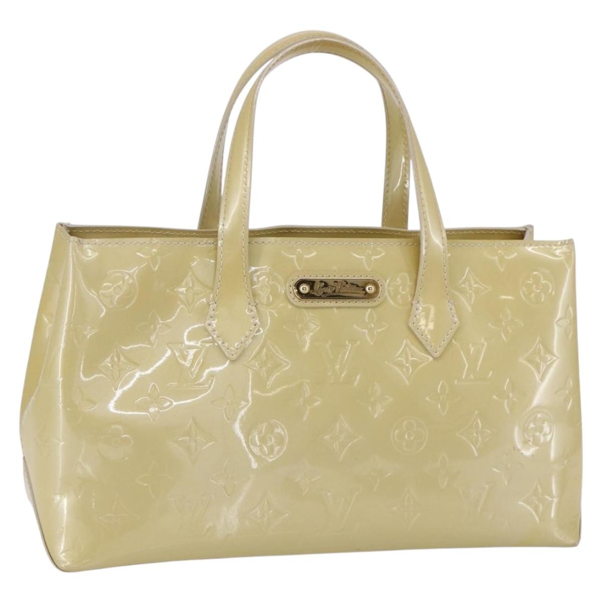 Louis Vuitton Wilshire Handbag Monogram Vernis Beige Patent_Leather Handbag