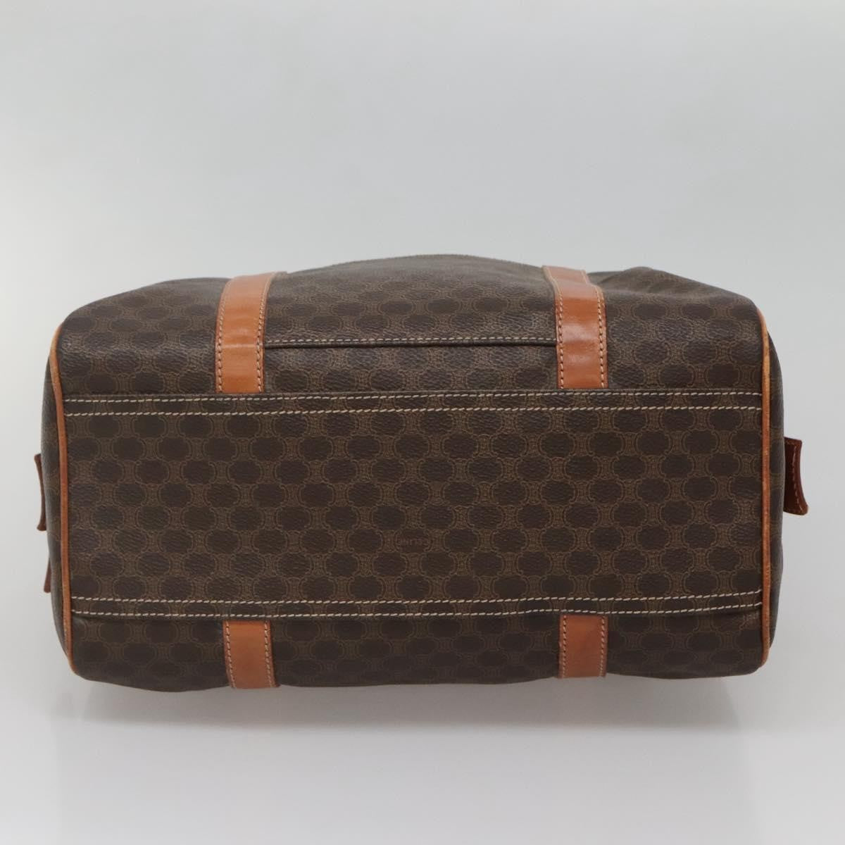 Celine Macadam Handbag Macadam With Leather Brown Canvas Bag
