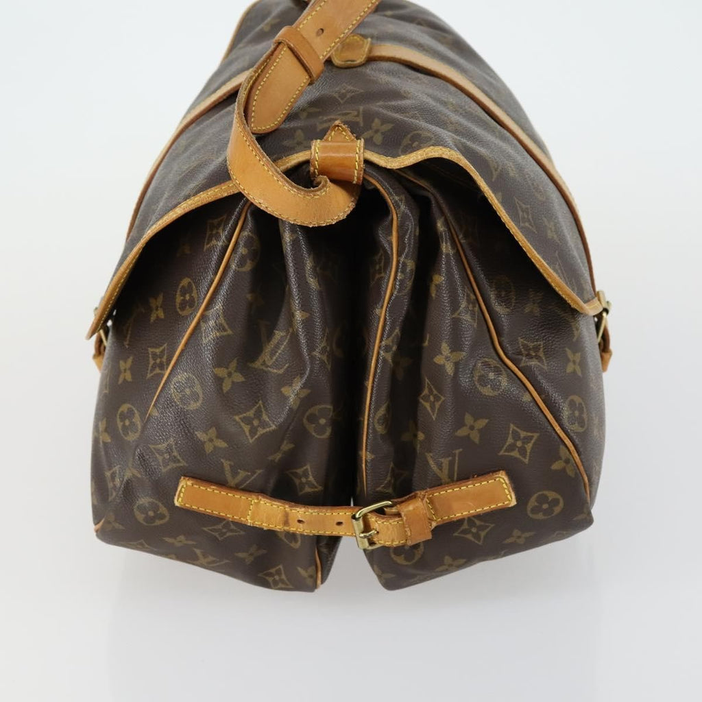 Louis Vuitton Saumur Handbag Monogram Canvas Brown Canvas Shoulder Bag