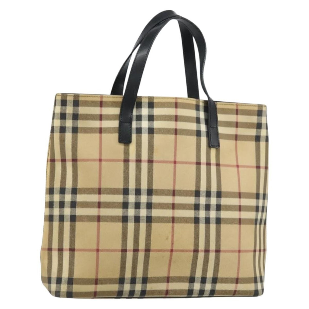 Burberry Nova Check Tote Canvas Check Pattern Beige Canvas Tote Bag