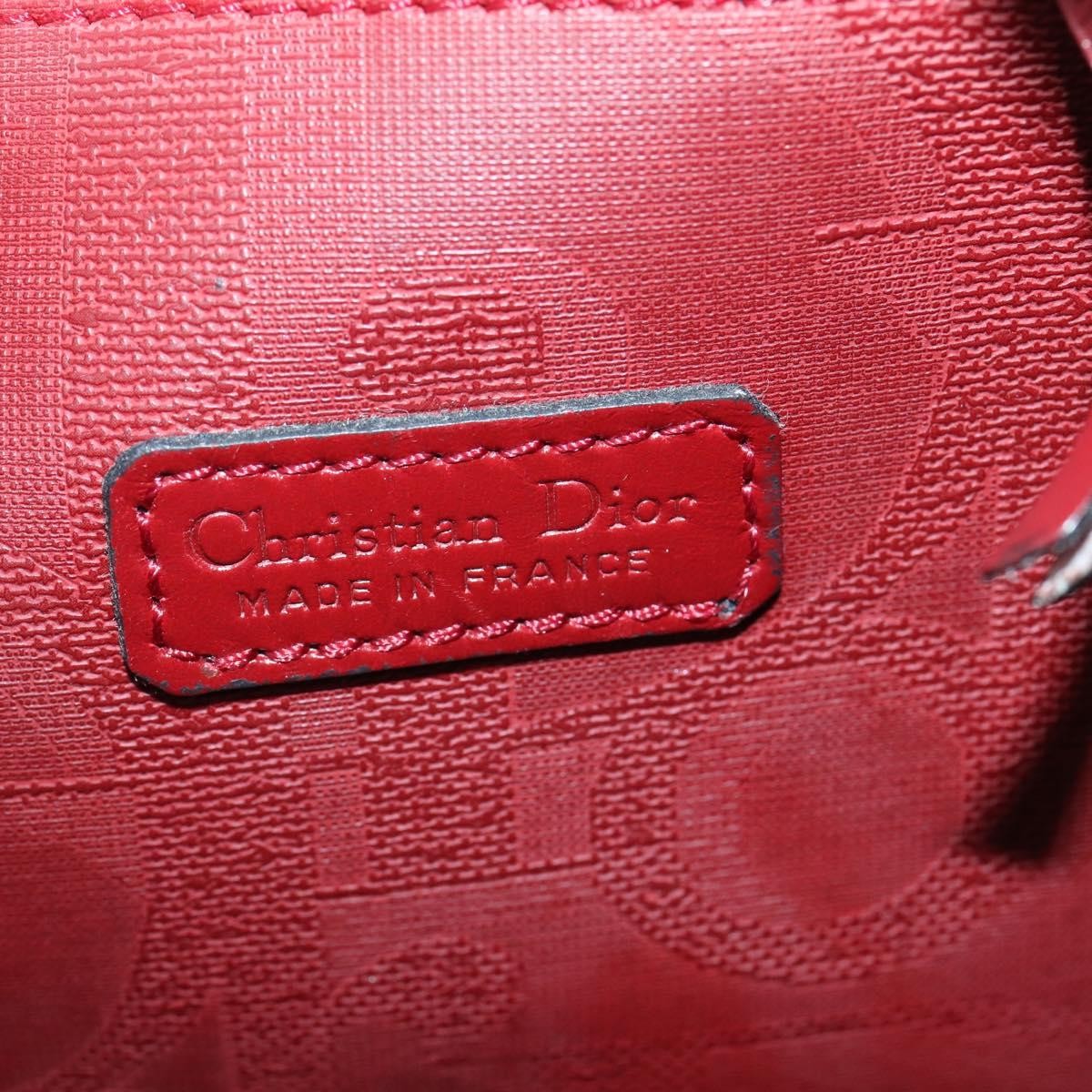Christian Dior Vintage Trotter Duffle Bag Diorissimo Canvas Red Pvc Travel Bag Bag (Pre-Owned)