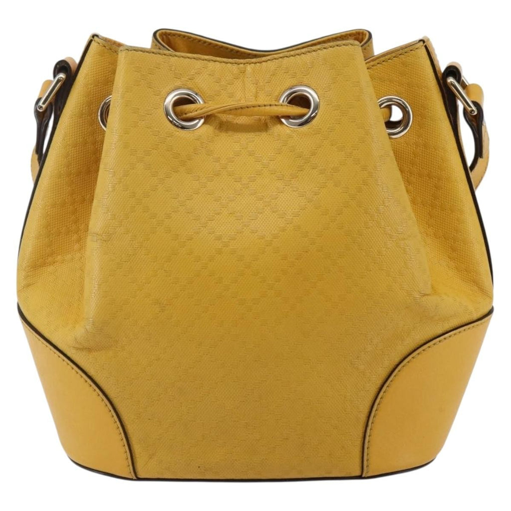 Gucci Bright Bucket Bag Diamante Leather Yellow Leather Shoulder Bag Bag (Pre-Owned)