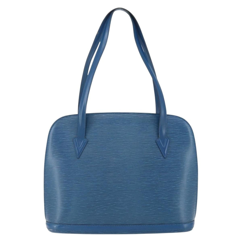 Louis Vuitton Lussac Handbag Epi Leather Blue Leather Shoulder Bag