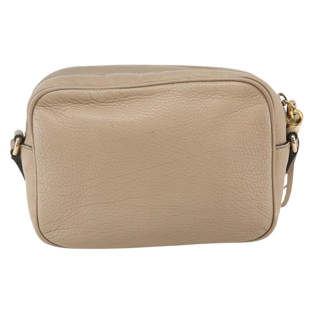 Gucci Soho Disco Crossbody Bag Leather Beige Leather Shoulder Bag Bag (Pre-Owned)