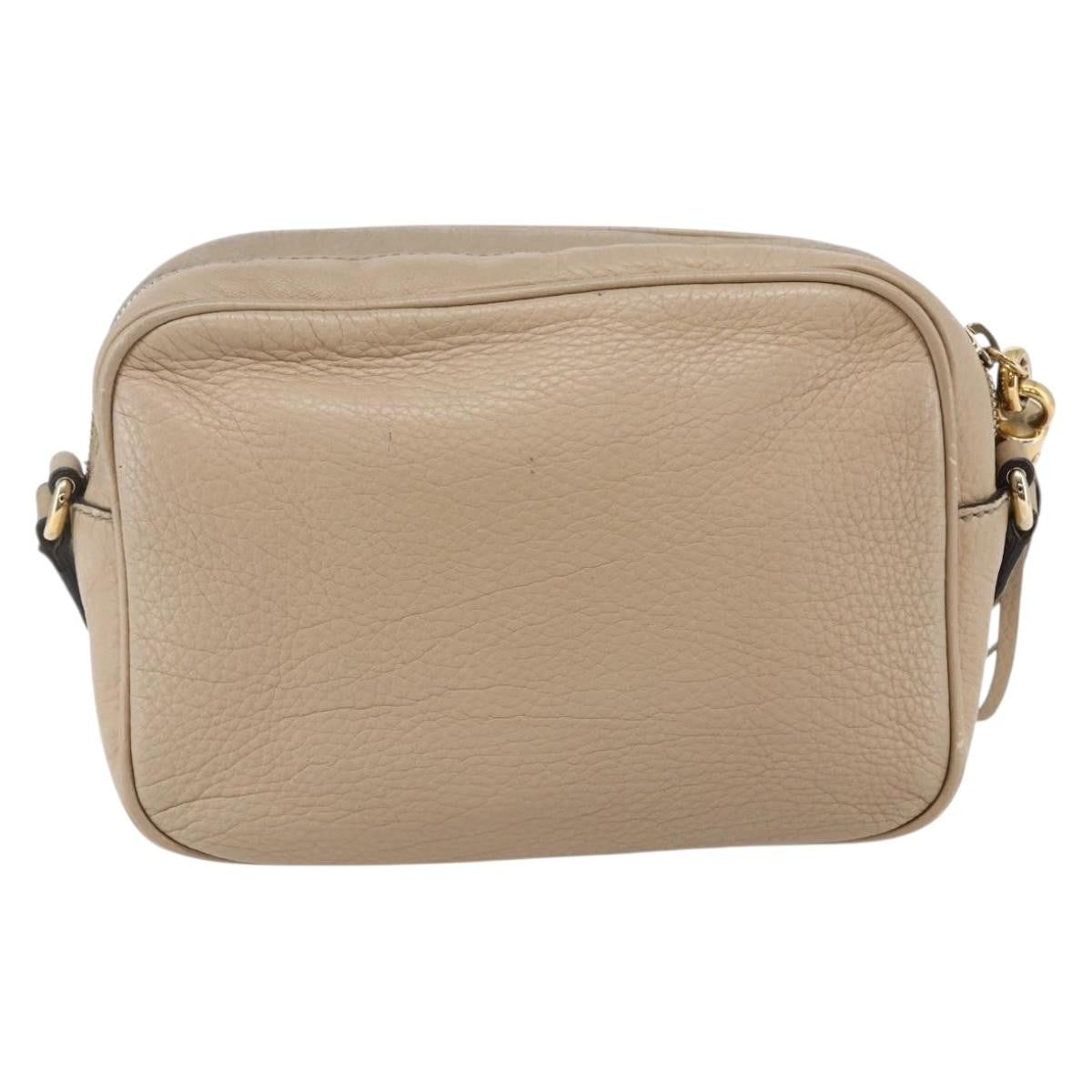 Gucci Soho Disco Crossbody Bag Leather Beige Leather Shoulder Bag Bag (Pre-Owned)