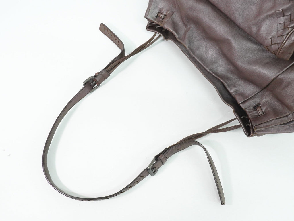Bottega Veneta Intrecciato Shoulder Bag Leather Brown Leather Shoulder Bag Bag