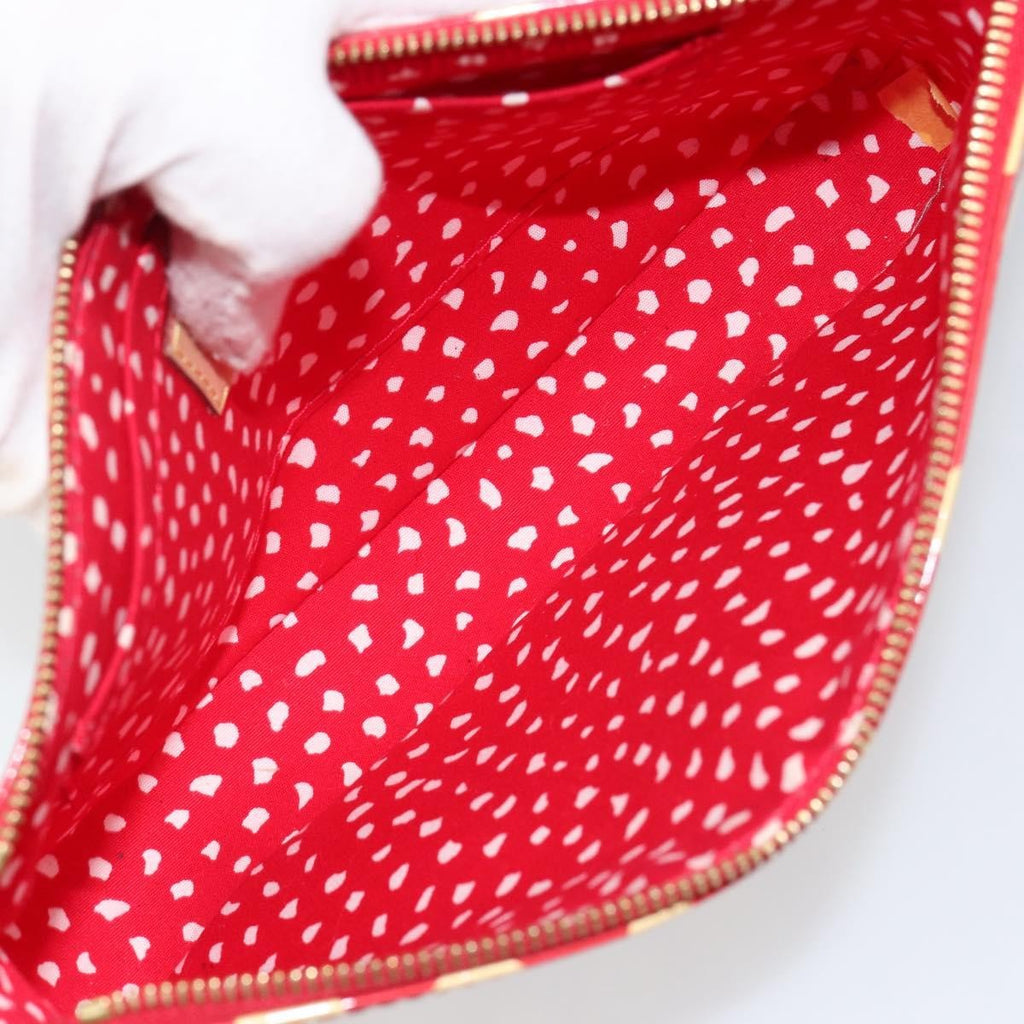 Louis Vuitton Pochette Accessoires Yayoi Kusama Painted Dots Monogram Vernis Red Patent_Leather Clutche & Pouche Bag