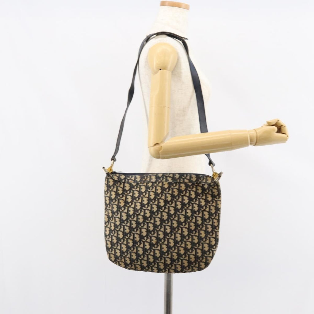Christian Dior Vintage Trotter Shoulder Bag Canvas Navy Canvas Shoulder Bag Bag (Pre-Owned)