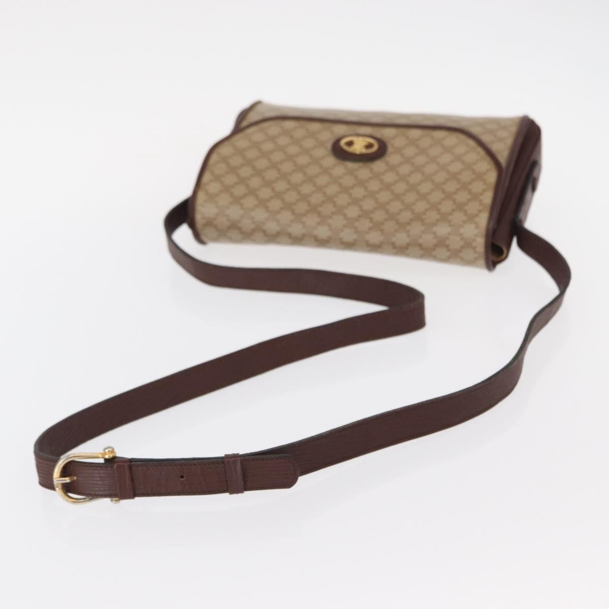 Celine Vintage Macadam Shoulder Bag Canvas And Leather Beige Canvas Shoulder Bag Bag
